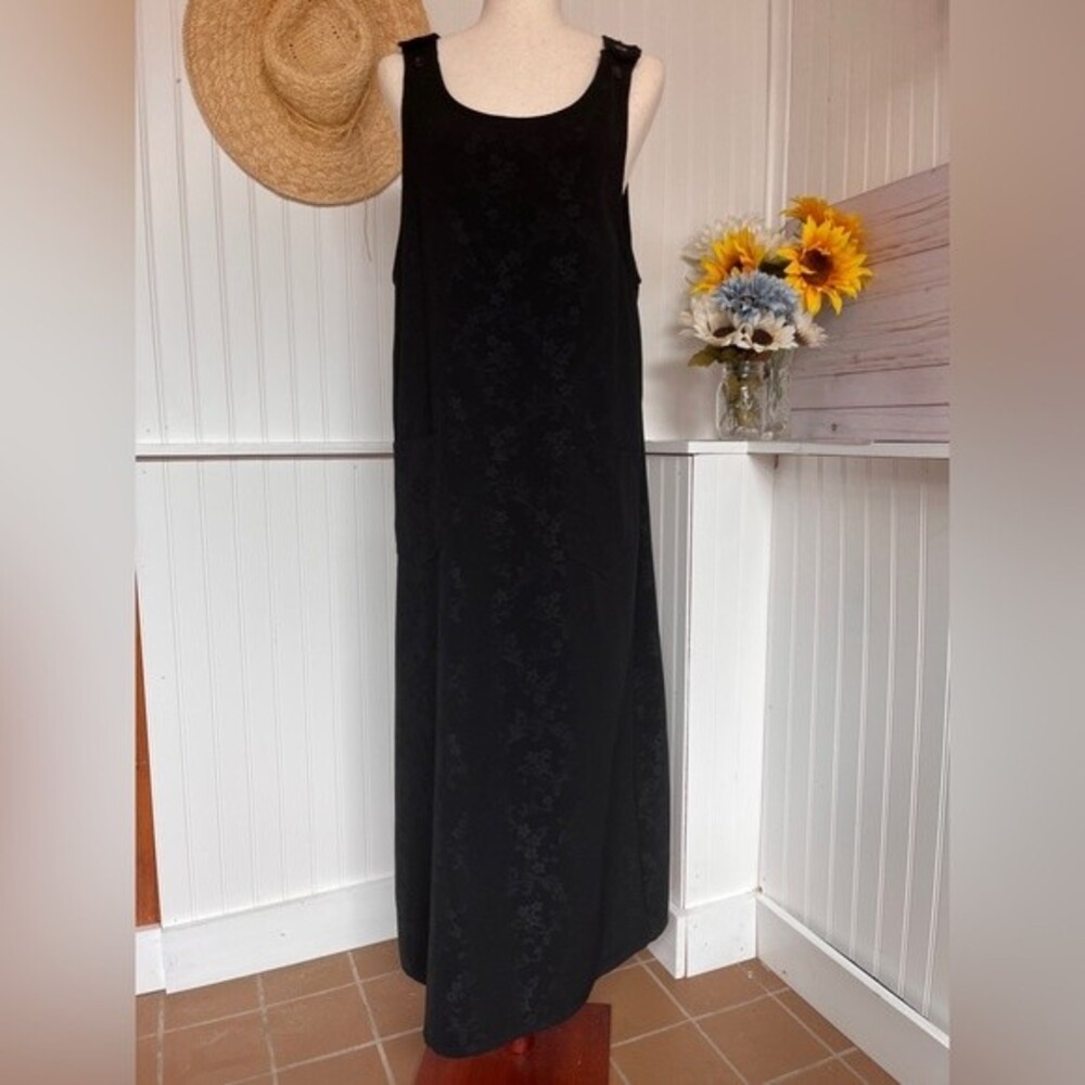 TY Vintage Black Floral Print Dress